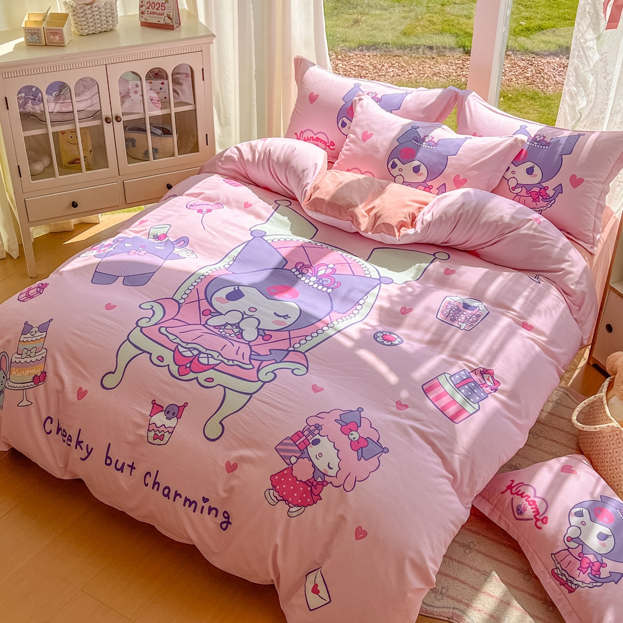 91家纺网 家纺一手货源 找家纺 浩诚 2025新款三丽鸥专版全棉磨毛纯棉四件套 女王库洛米