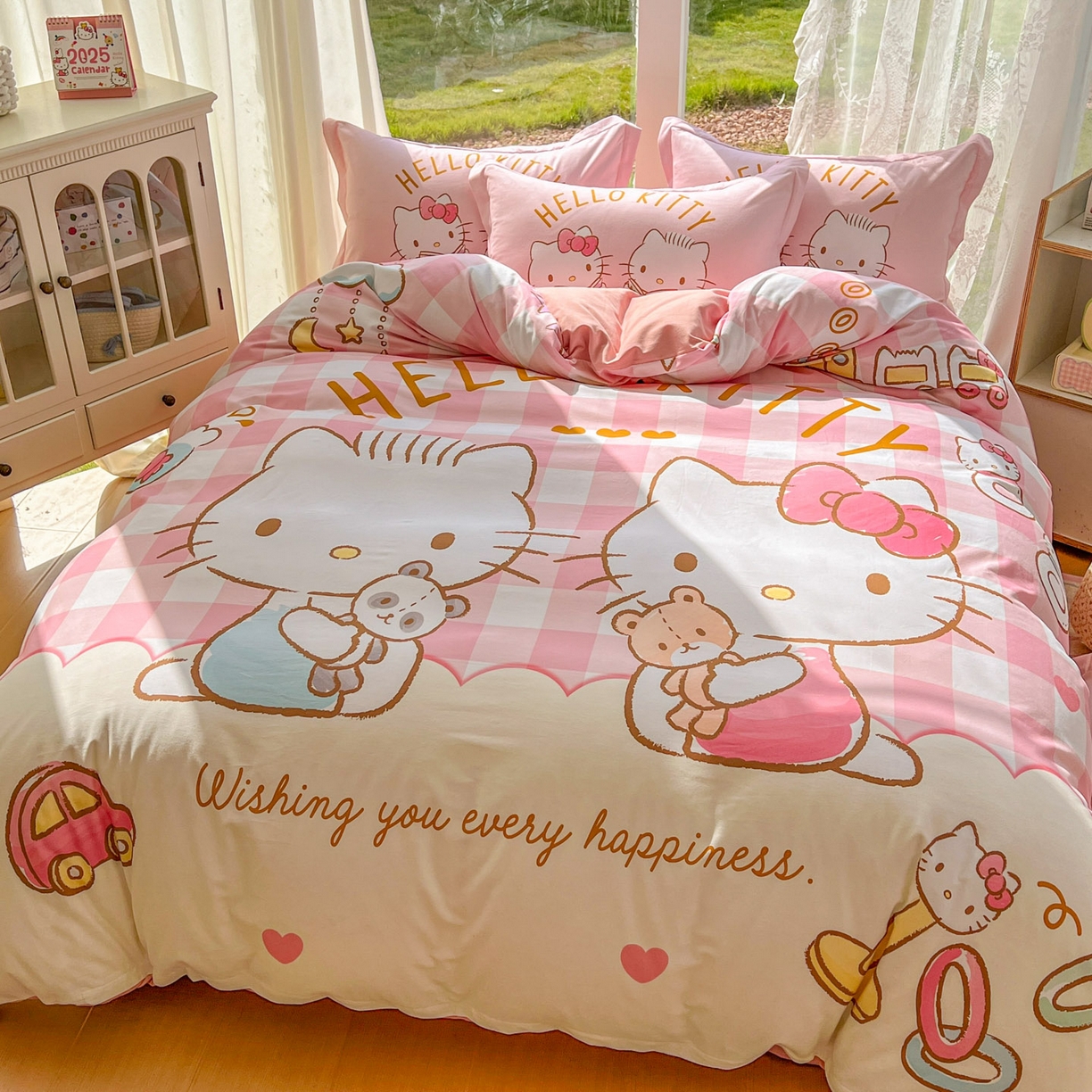 91家纺网 家纺一手货源 找家纺 浩诚 2025新款三丽鸥专版全棉磨毛纯棉四件套 美美KT