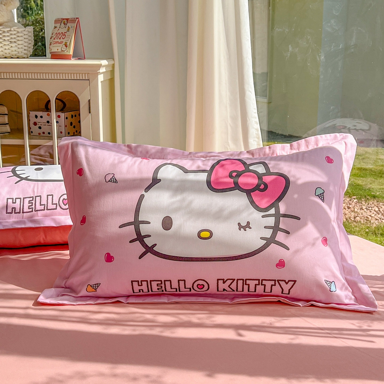 91家纺网 家纺一手货源 找家纺 浩诚 2025新款三丽鸥专版全棉磨毛纯棉四件套 蝴蝶结KT