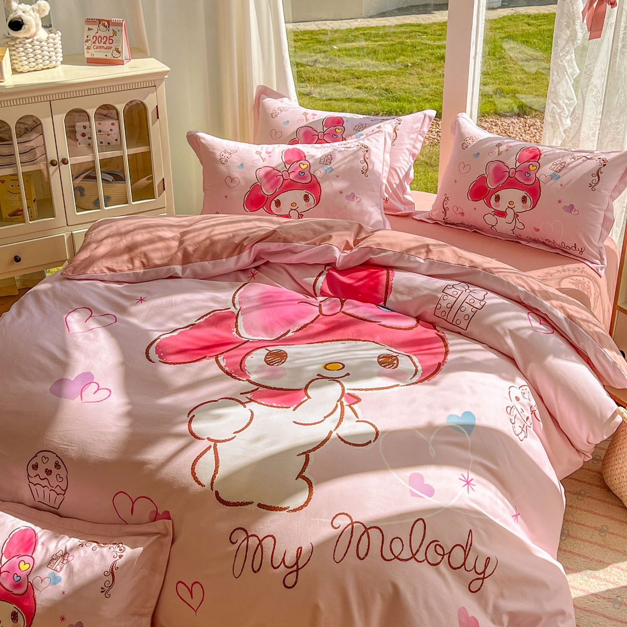 91家纺网 家纺一手货源 找家纺 浩诚 2025新款三丽鸥专版全棉磨毛纯棉四件套 幸福美乐蒂