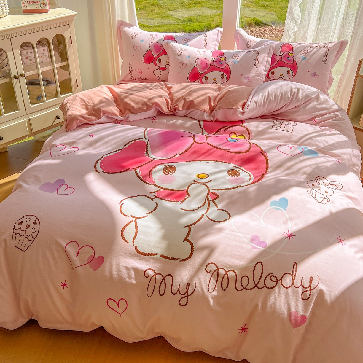 91家纺网 家纺一手货源 找家纺 浩诚 2025新款三丽鸥专版全棉磨毛纯棉四件套 幸福美乐蒂