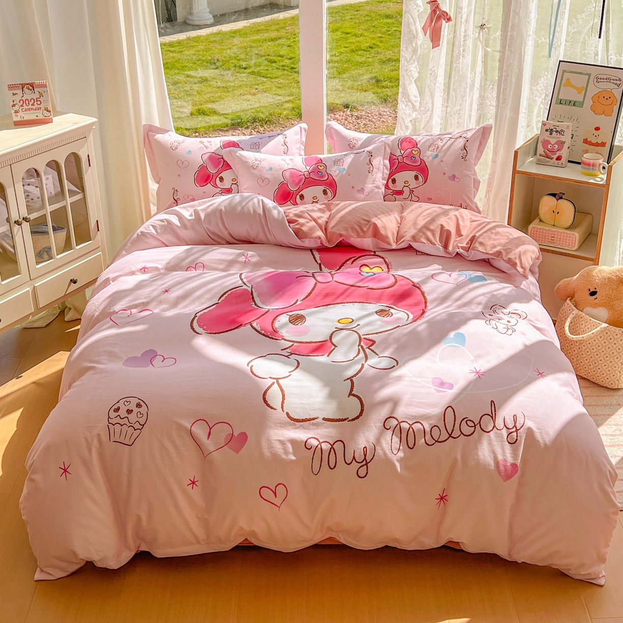 浩诚 2025新款三丽鸥专版全棉磨毛纯棉四件套 幸福美乐蒂