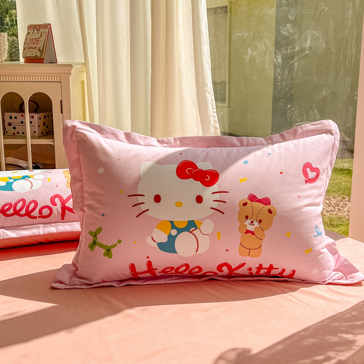 91家纺网 家纺一手货源 找家纺 浩诚 2025新款三丽鸥专版全棉磨毛纯棉四件套 气球KT