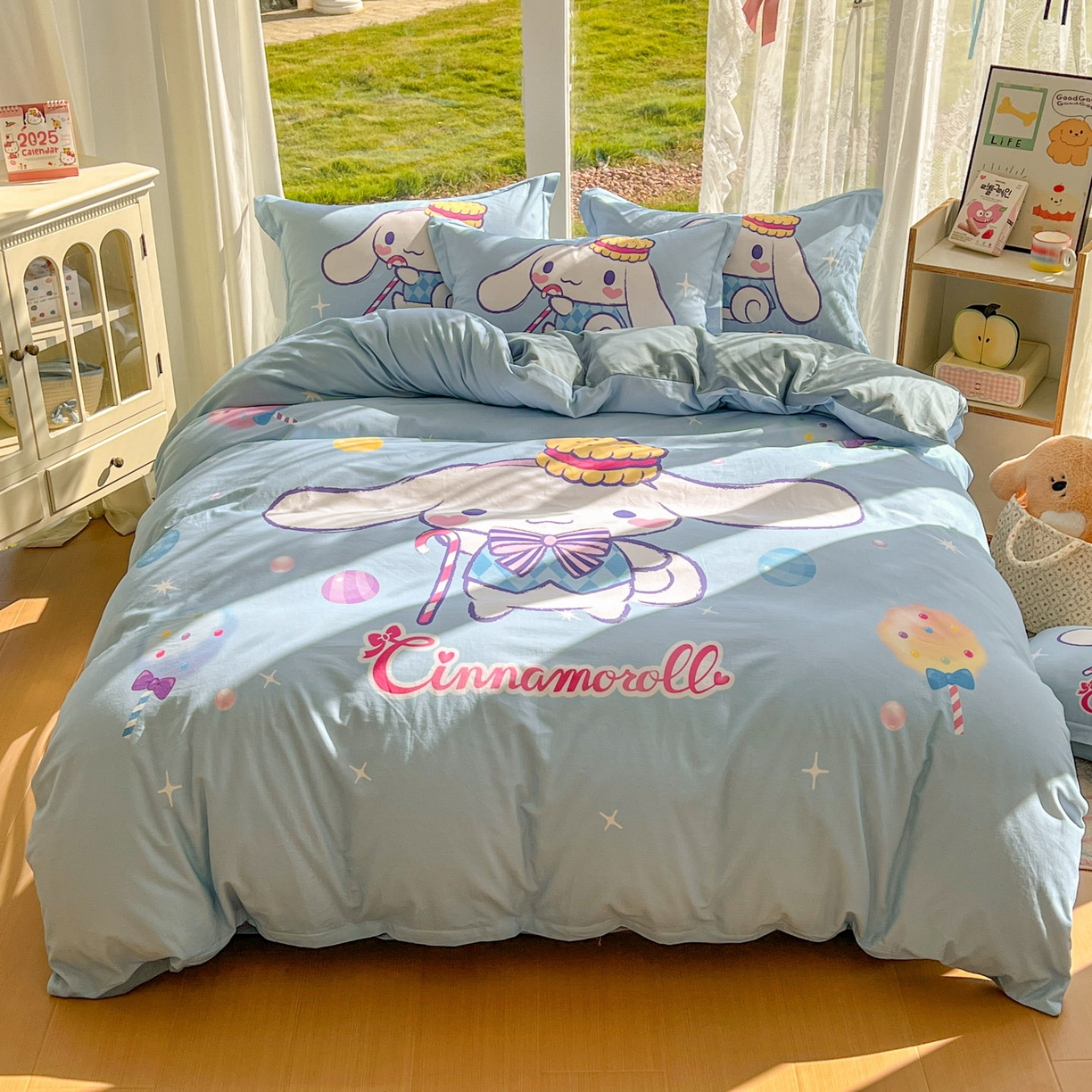 浩诚 2025新款三丽鸥专版全棉磨毛纯棉四件套 魔法玉桂狗