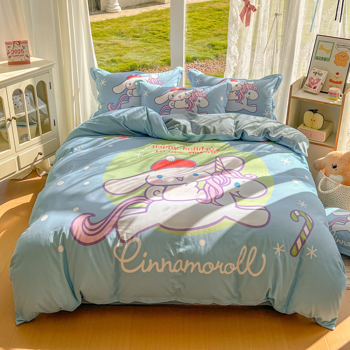 浩诚 2025新款三丽鸥专版全棉磨毛纯棉四件套 旋转玉桂狗