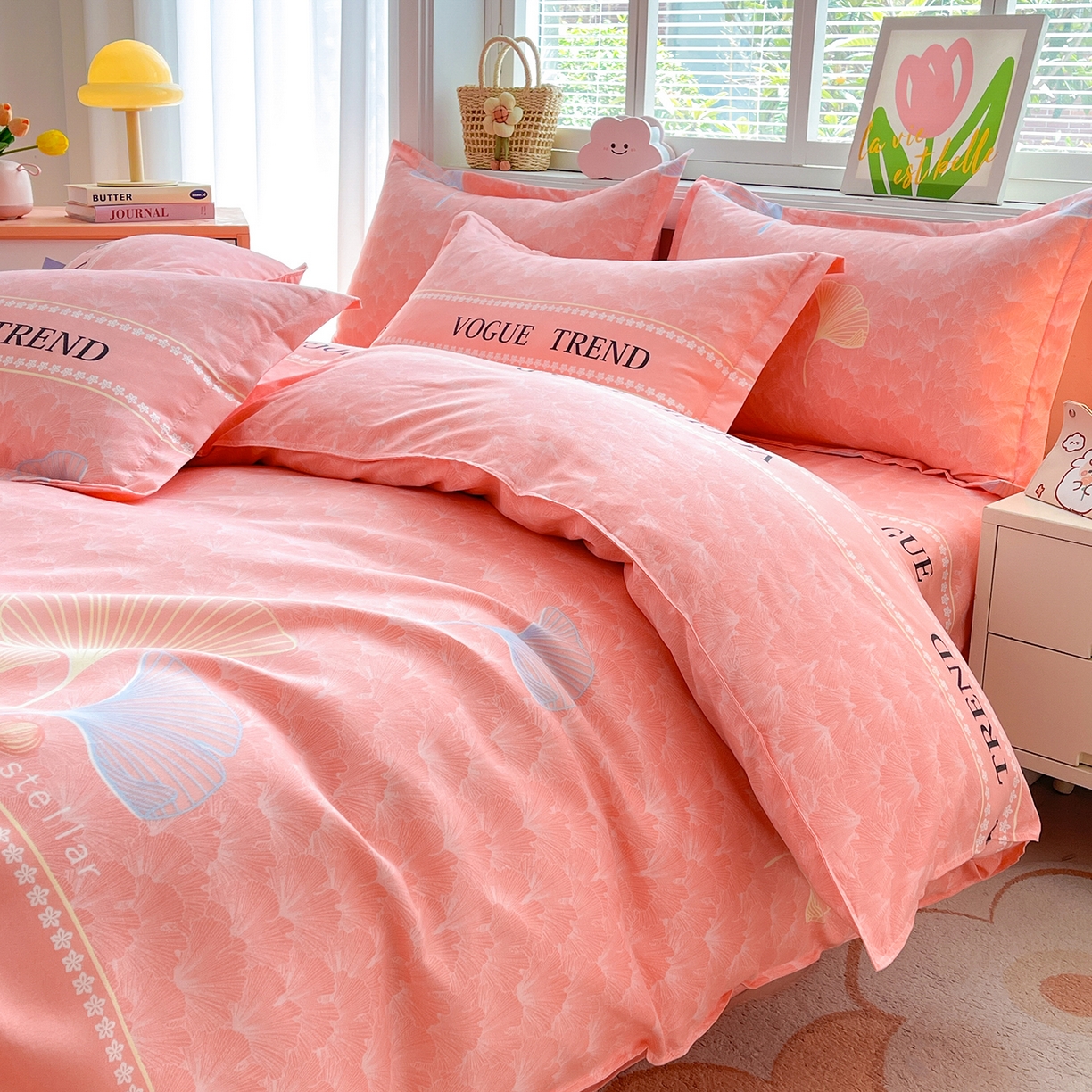 91家纺网 家纺一手货源 找家纺  爱一个家 2025新款植物羊绒四件套  金枝玉叶