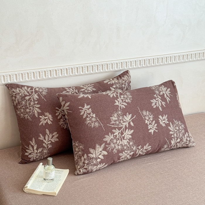 91家纺网 家纺一手货源 找家纺 佑佳家纺 2025新款复古印花亚麻双层纱花边床单款四件套 锦瑟