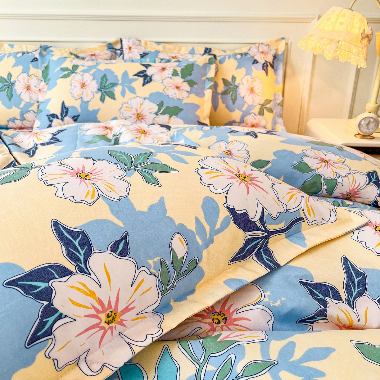 91家纺网 家纺一手货源 找家纺  爱一个家 2025新款植物羊绒四件套 浪漫情丝