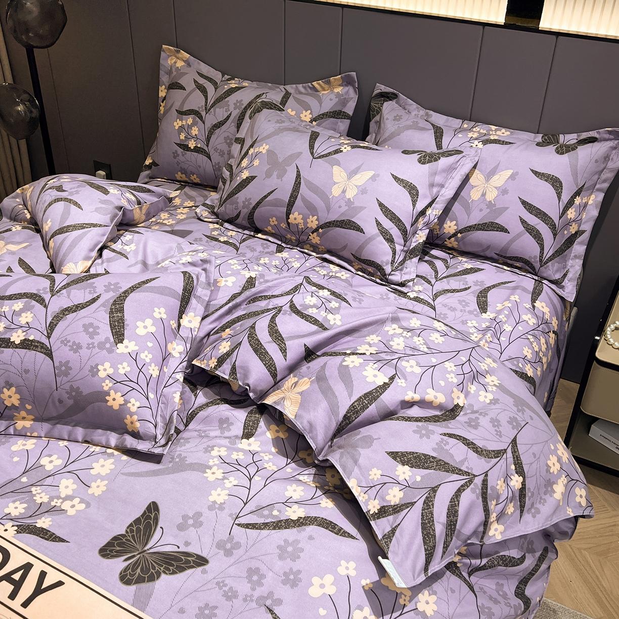 91家纺网 家纺一手货源 找家纺  爱一个家 2025新款植物羊绒四件套 幸运日