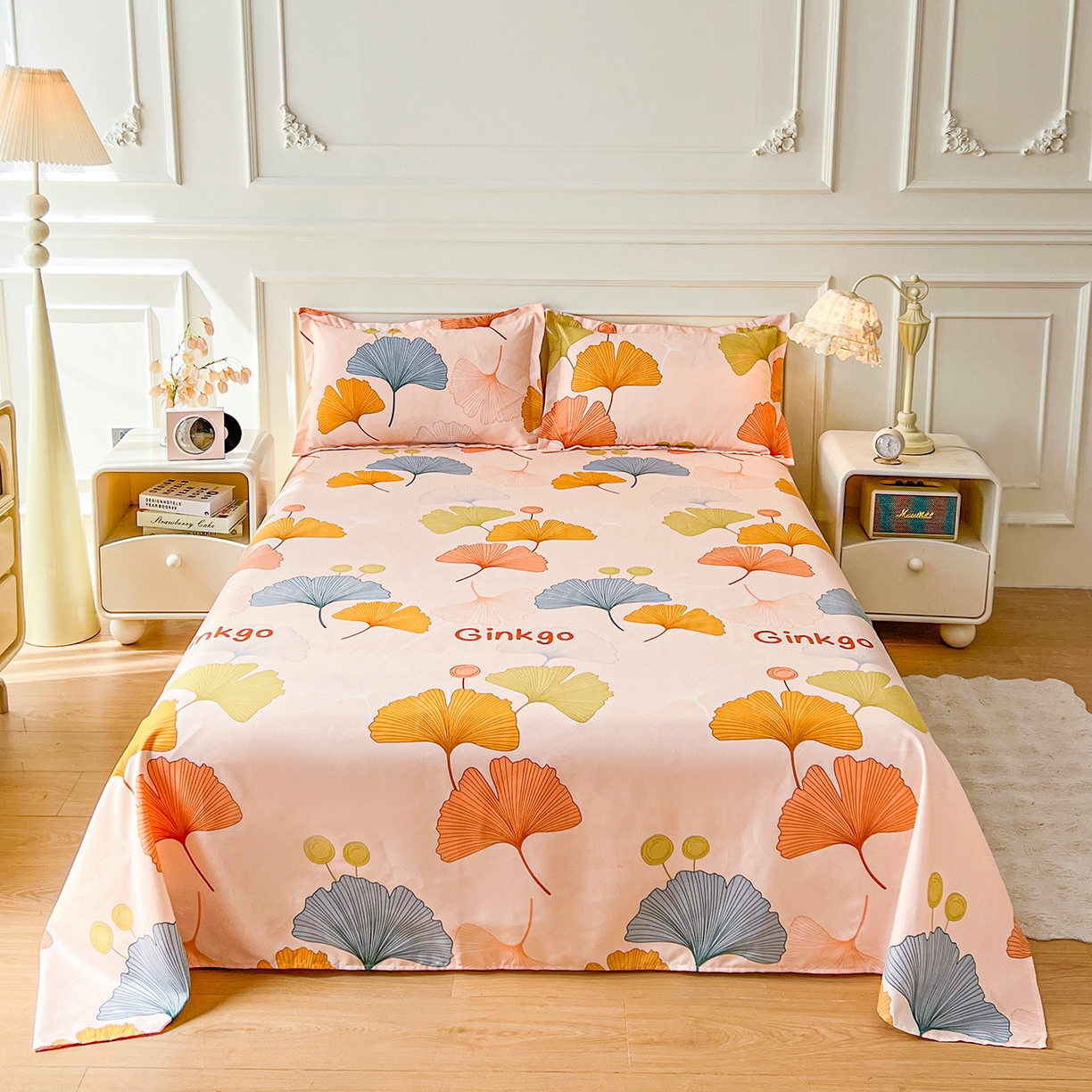 91家纺网 家纺一手货源 找家纺 爱一个家 2025新款植物羊绒四件套 银杏知秋