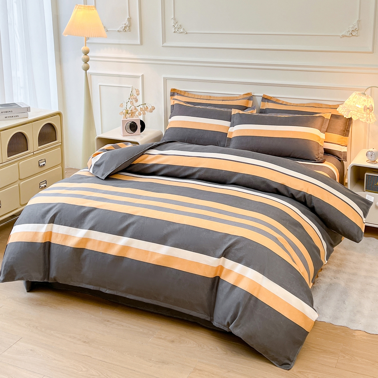 91家纺网 家纺一手货源 找家纺  爱一个家 2025新款植物羊绒四件套 致青春