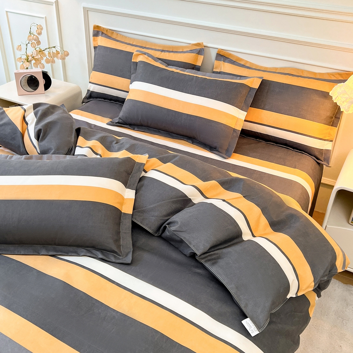 91家纺网 家纺一手货源 找家纺  爱一个家 2025新款植物羊绒四件套 致青春