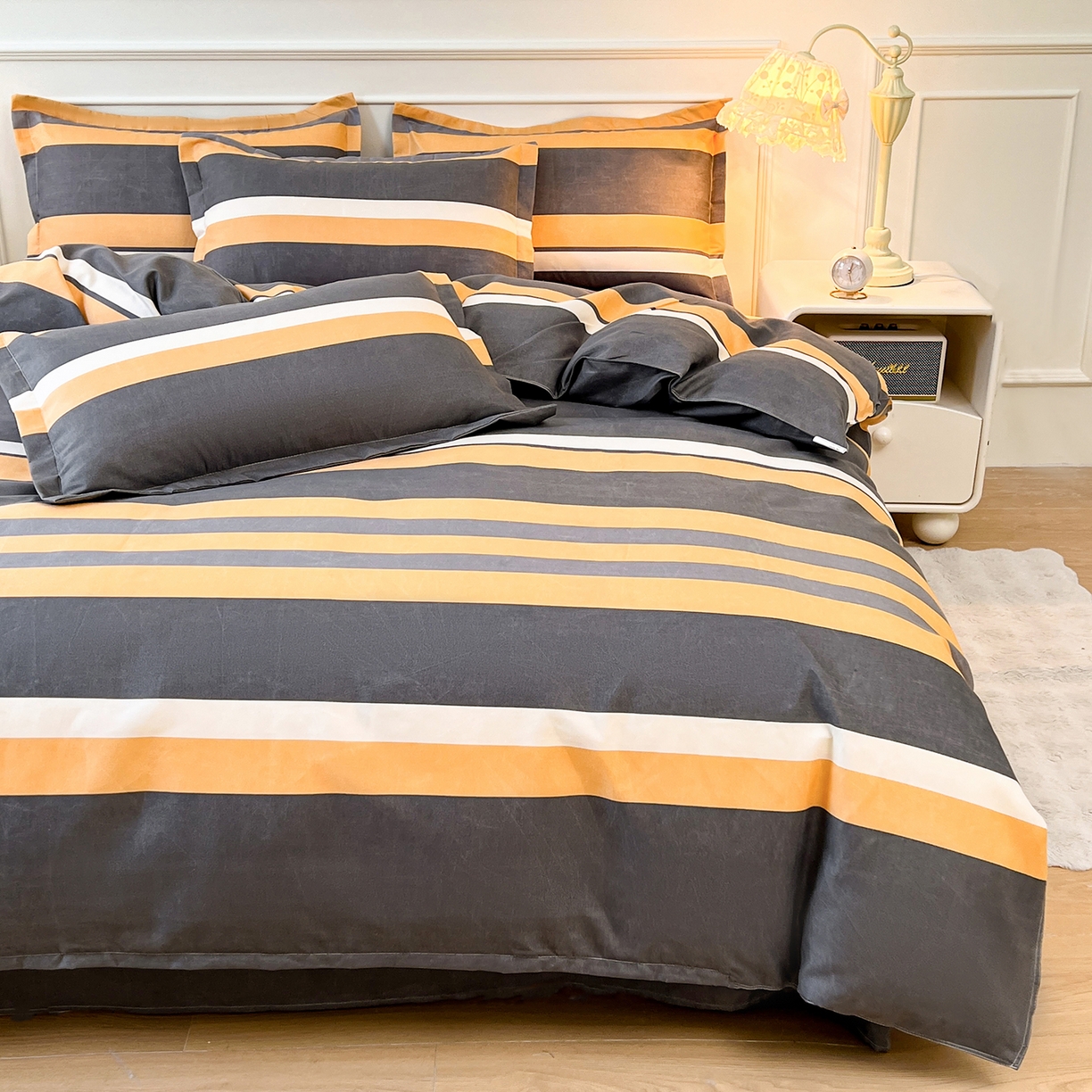 91家纺网 家纺一手货源 找家纺  爱一个家 2025新款植物羊绒四件套 致青春