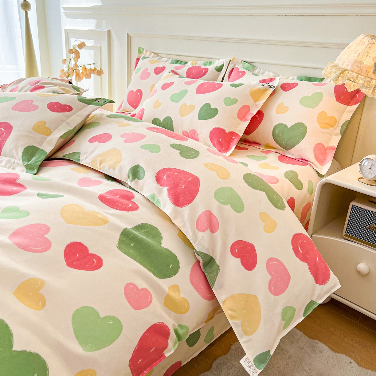 91家纺网 家纺一手货源 找家纺  爱一个家 2025新款植物羊绒四件套 自由心灵