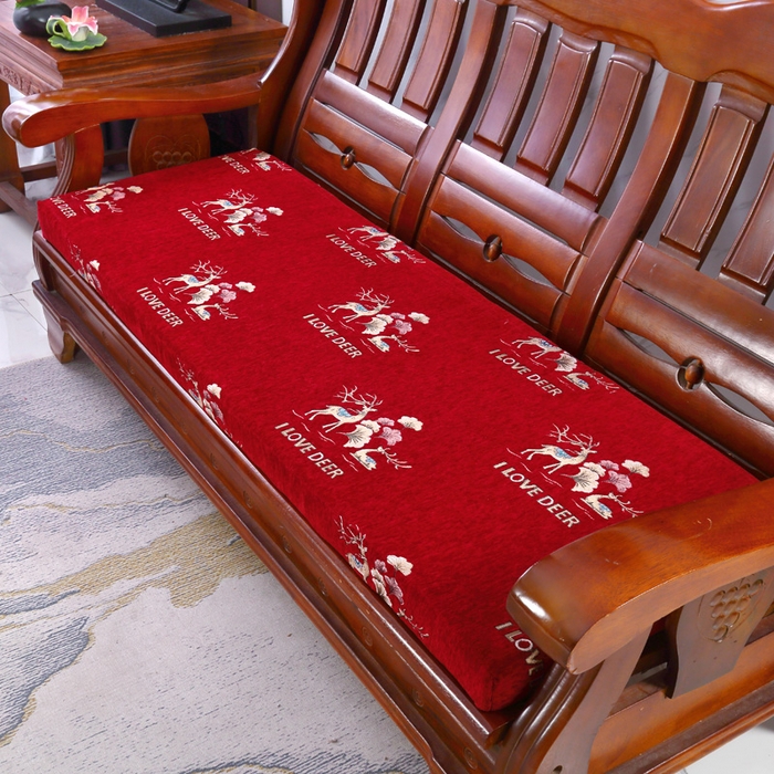 米莱家纺 2025新款中式风格沙发坐垫椅垫 绒-鹿红