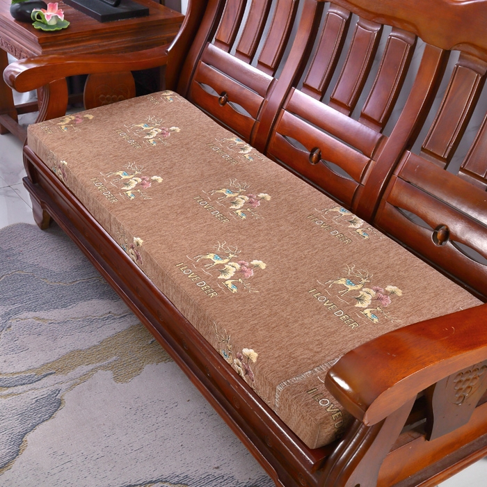 米莱家纺 2025新款中式风格沙发坐垫椅垫 绒-鹿咖