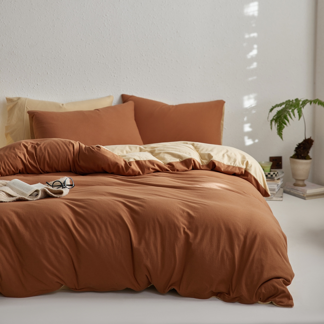 91家纺网 家纺一手货源 找家纺 风向标 2023新款奶油美拉德大雁纹磨毛单床单 米棕