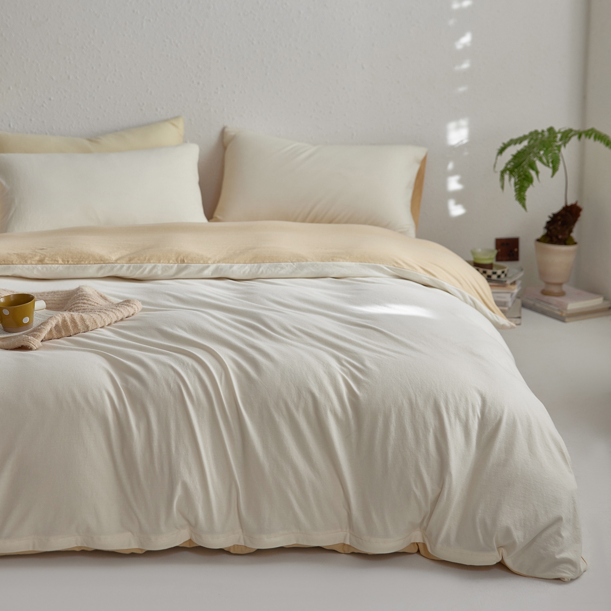 91家纺网 家纺一手货源 找家纺 （总）风向标家纺 2025新款亲肤舒适赛络棉全棉纯棉针织棉（螺旋纱）四件套