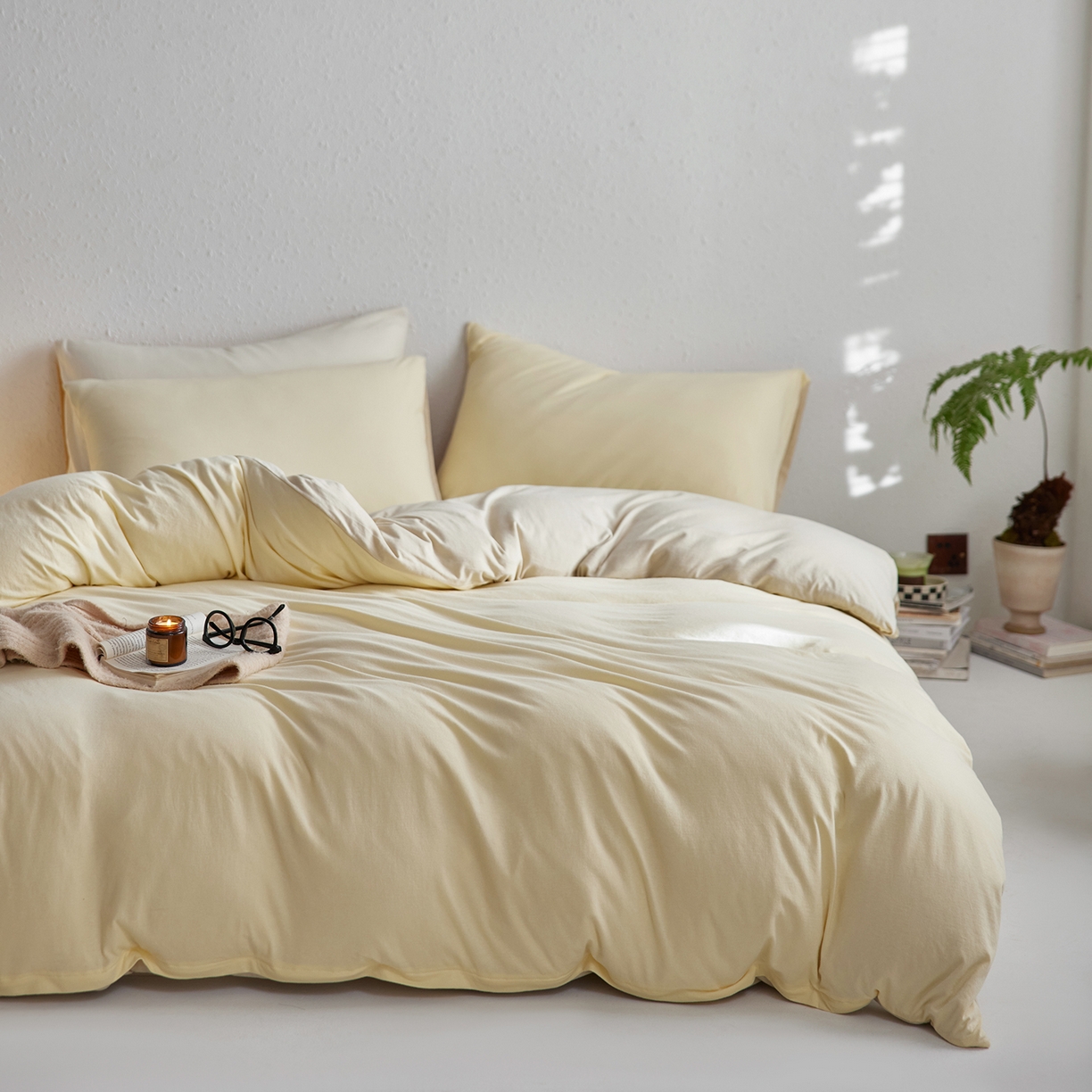 91家纺网 家纺一手货源 找家纺 （总）风向标家纺 2025新款亲肤舒适赛络棉全棉纯棉针织棉（螺旋纱）四件套