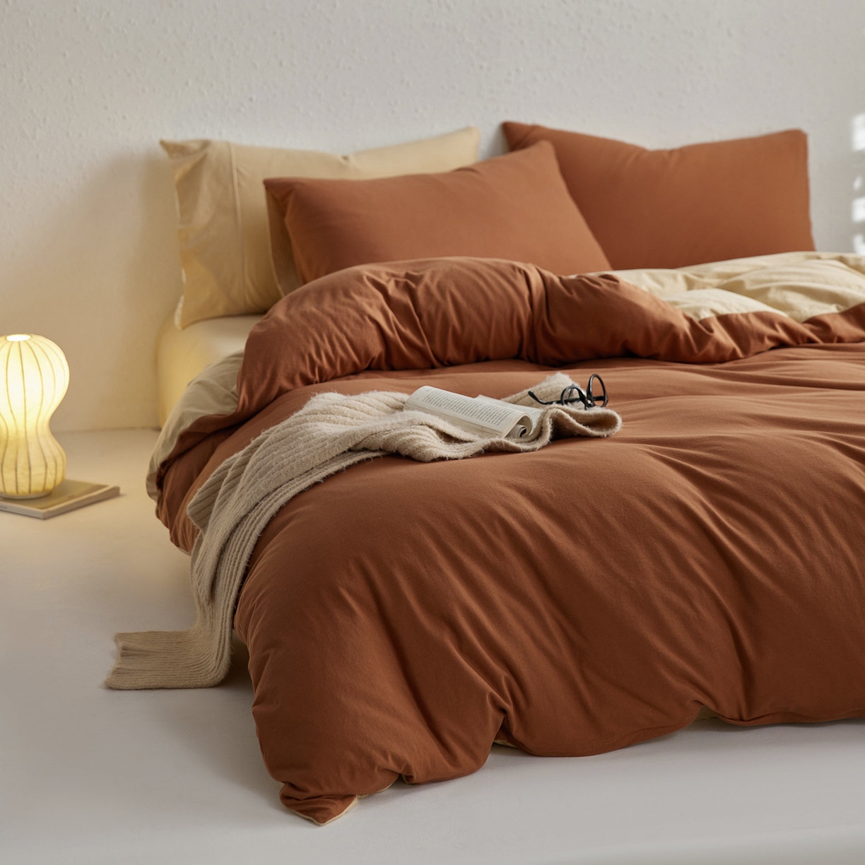 91家纺网 家纺一手货源 找家纺 （总）风向标家纺 2025新款亲肤舒适赛络棉全棉纯棉针织棉（螺旋纱）四件套