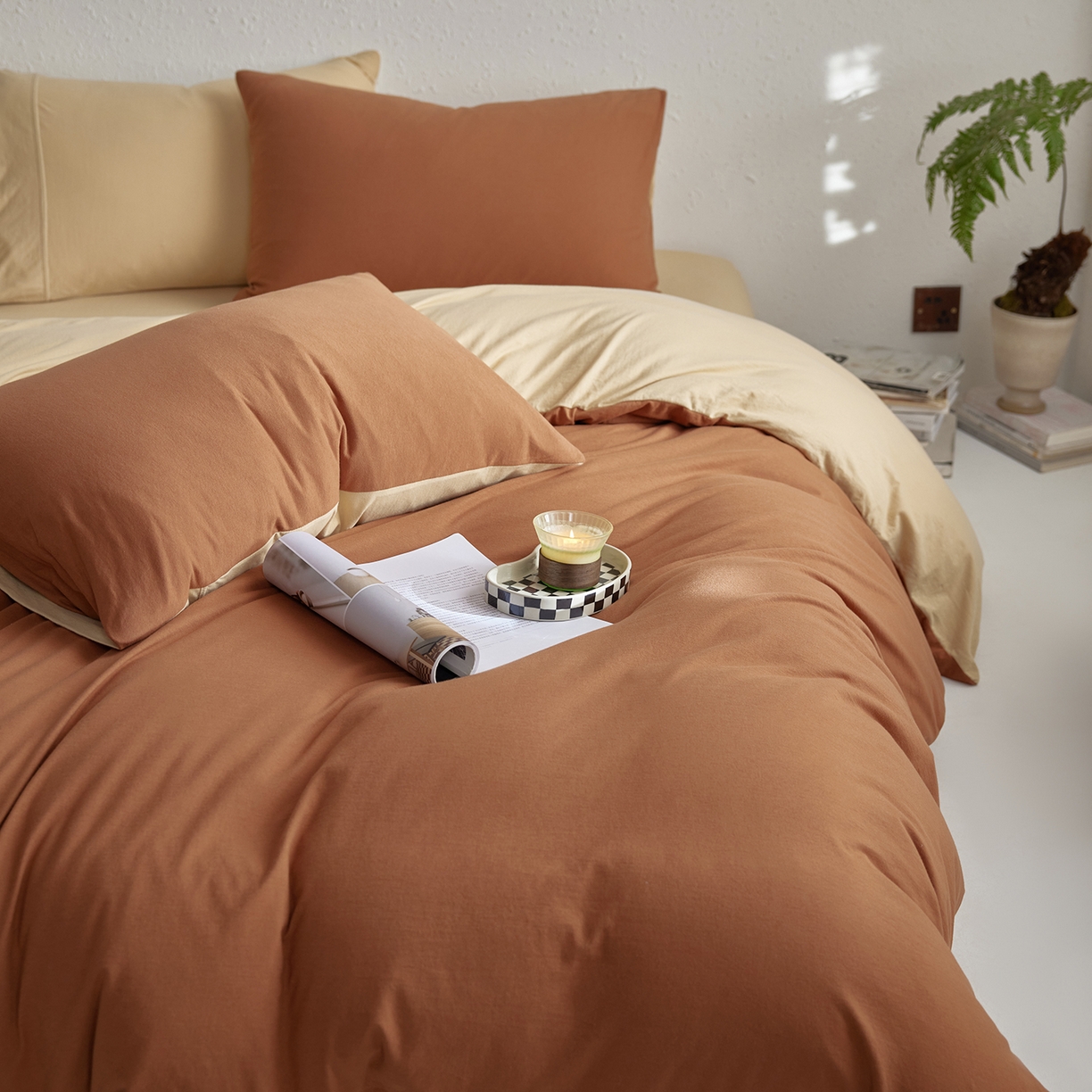 91家纺网 家纺一手货源 找家纺 （总）风向标家纺 2025新款亲肤舒适赛络棉全棉纯棉针织棉（螺旋纱）四件套