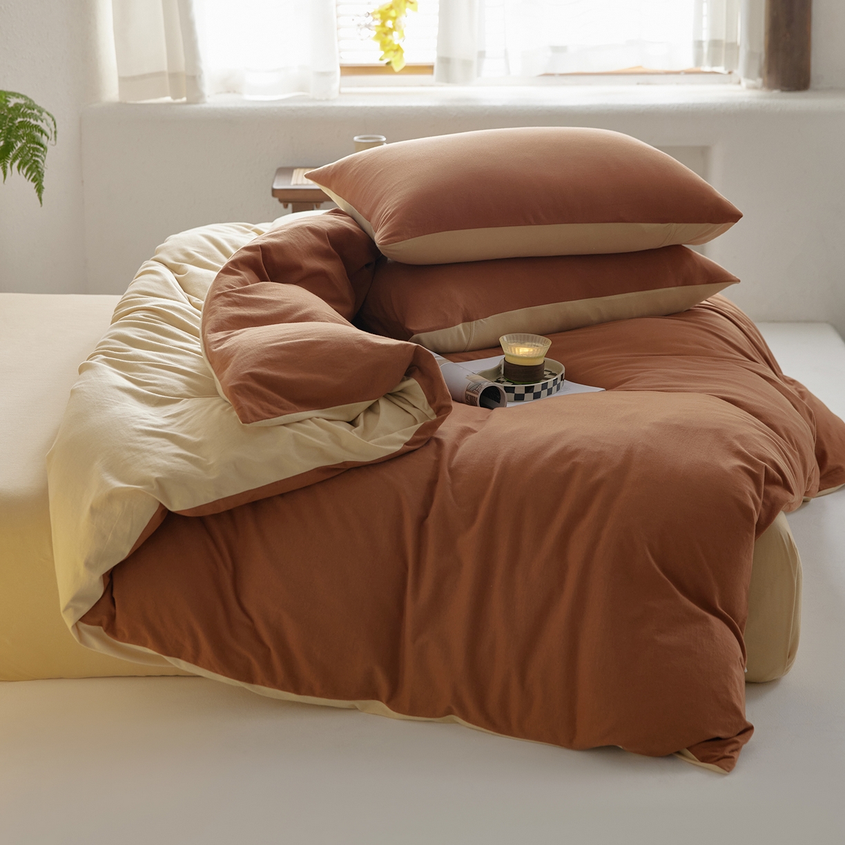 91家纺网 家纺一手货源 找家纺 （总）风向标家纺 2025新款亲肤舒适赛络棉全棉纯棉针织棉（螺旋纱）四件套