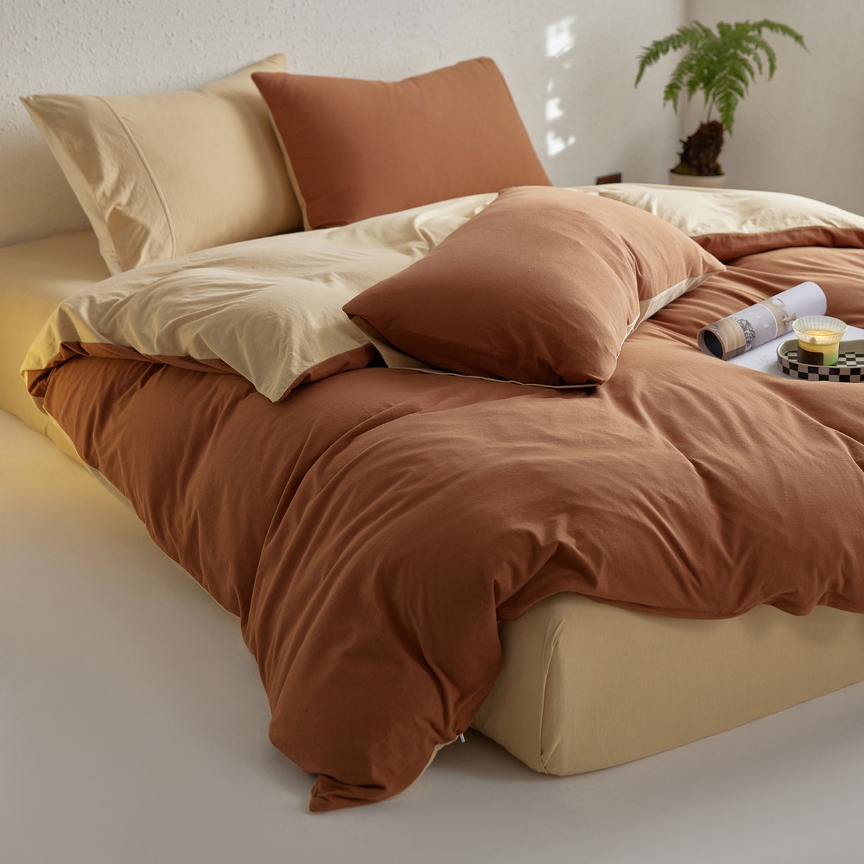 91家纺网 家纺一手货源 找家纺 （总）风向标家纺 2025新款亲肤舒适赛络棉全棉纯棉针织棉（螺旋纱）四件套