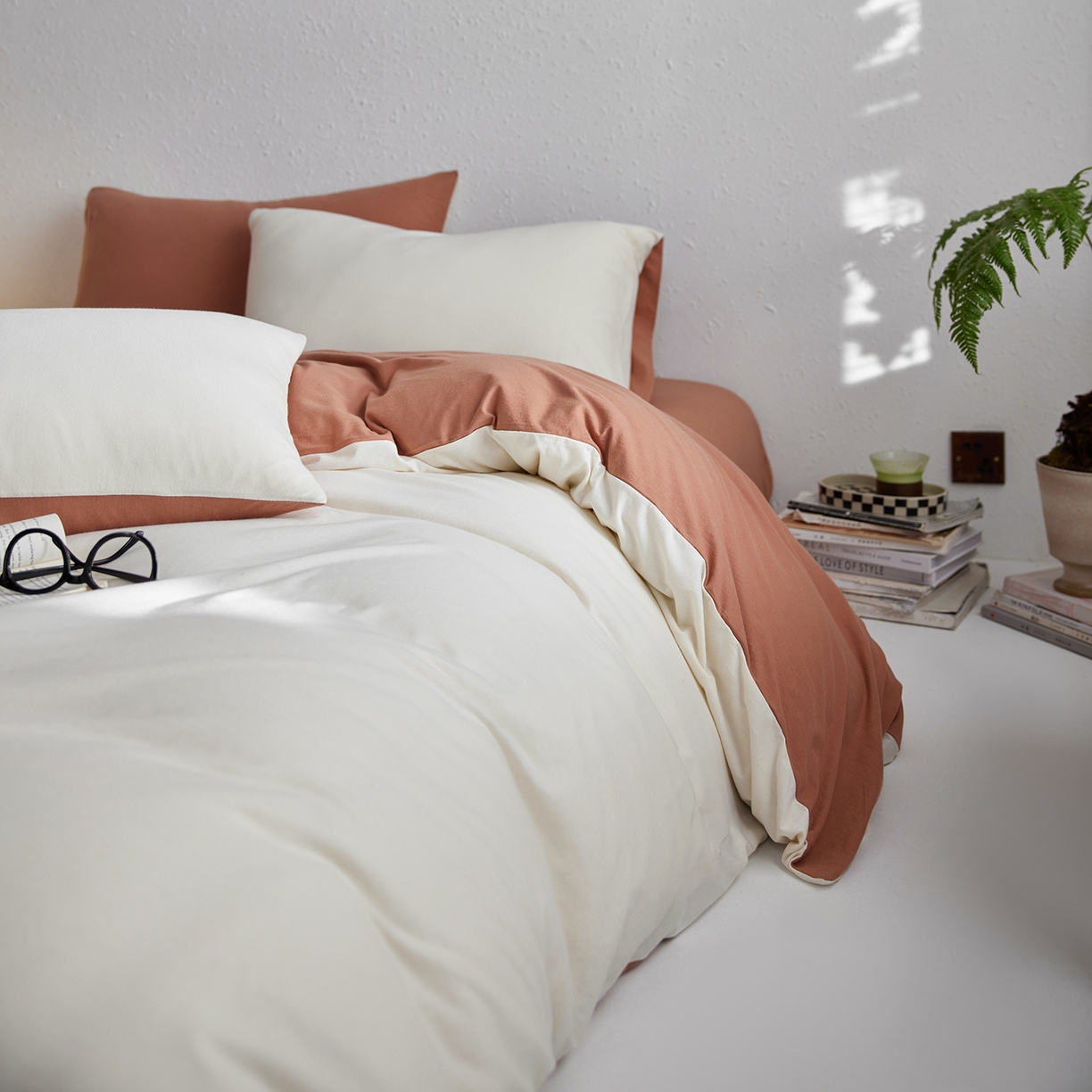 91家纺网 家纺一手货源 找家纺 风向标家纺 2025新款亲肤舒适赛络棉全棉纯棉针织棉（螺旋纱）四件套 香雪雾蓉