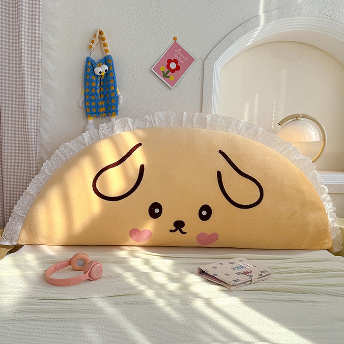 91家纺网 家纺一手货源 找家纺 乐坊 2025新款牛奶绒床头大靠背 晚安狗