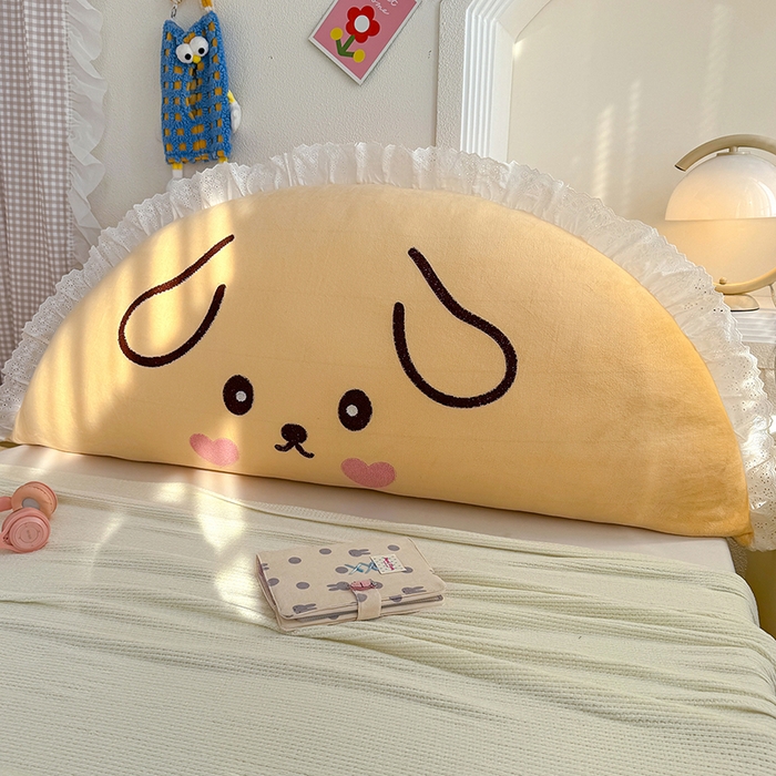 91家纺网 家纺一手货源 找家纺 乐坊 2025新款牛奶绒床头大靠背 晚安狗