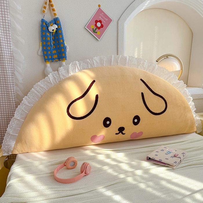 91家纺网 家纺一手货源 找家纺 乐坊 2025新款牛奶绒床头大靠背 晚安狗