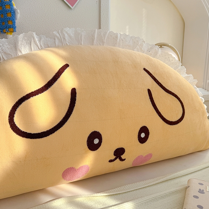 91家纺网 家纺一手货源 找家纺 乐坊 2025新款牛奶绒床头大靠背 晚安狗