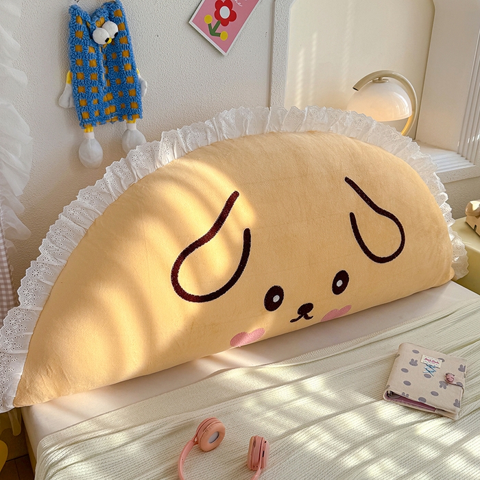 91家纺网 家纺一手货源 找家纺 乐坊 2025新款牛奶绒床头大靠背 晚安狗