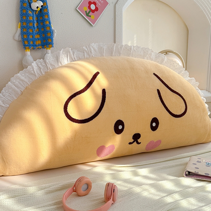 91家纺网 家纺一手货源 找家纺 乐坊 2025新款牛奶绒床头大靠背 晚安狗