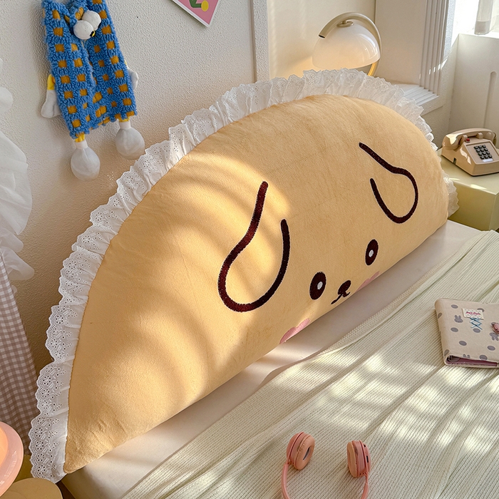 91家纺网 家纺一手货源 找家纺 乐坊 2025新款牛奶绒床头大靠背 晚安狗