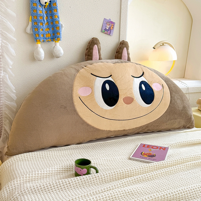 乐坊 2025新款牛奶绒床头大靠背 甜萌仔-咖