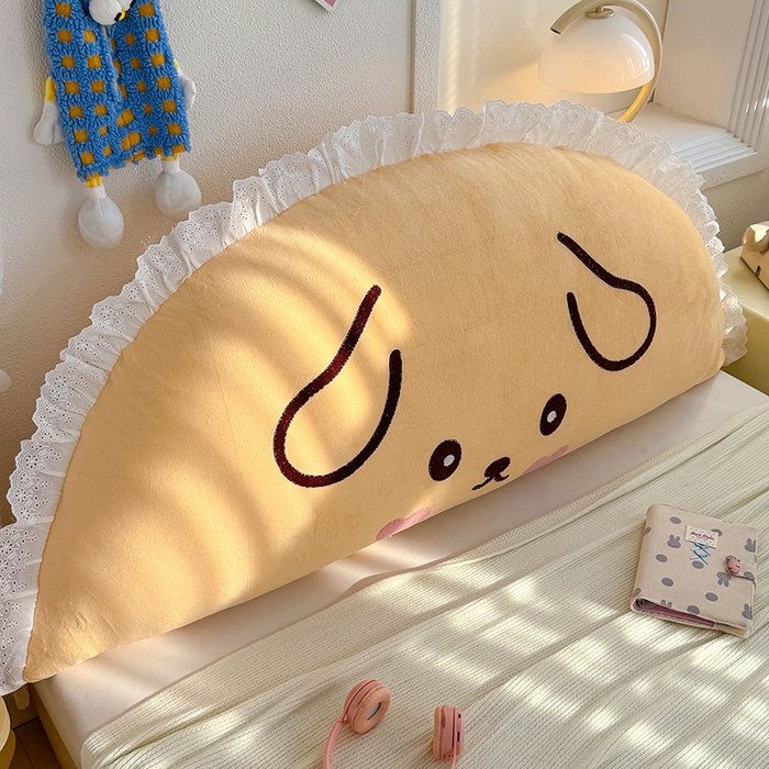 91家纺网 家纺一手货源 找家纺 乐坊 2025新款牛奶绒床头大靠背 晚安狗