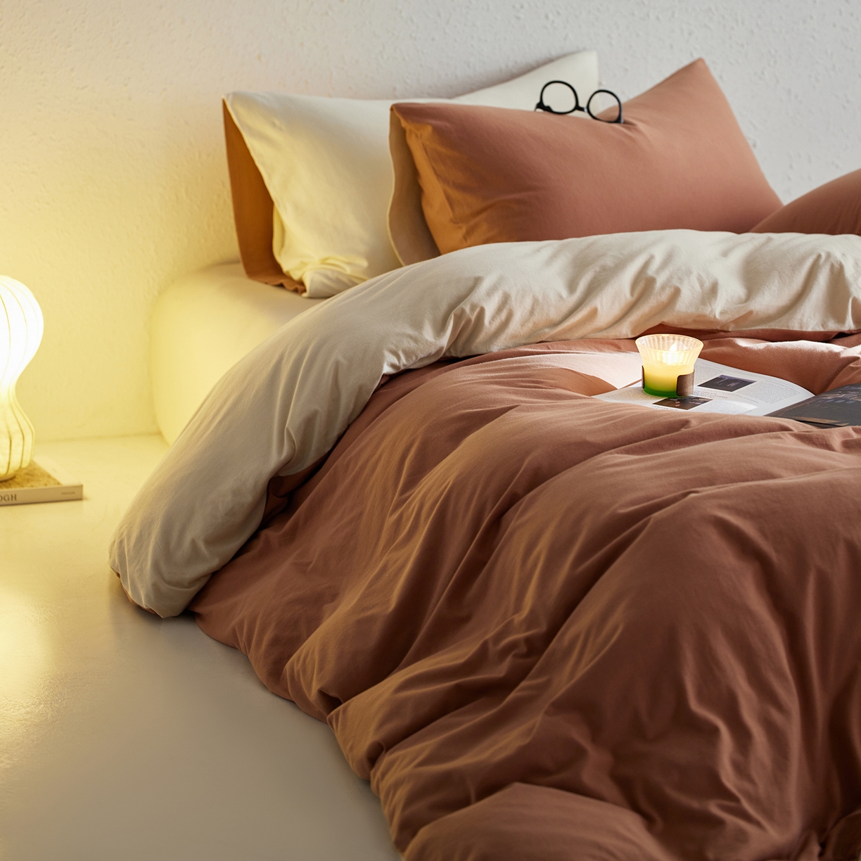 91家纺网 家纺一手货源 找家纺 风向标家纺 2025新款亲肤舒适赛络棉全棉纯棉针织棉（螺旋纱）四件套 慕斯咖啡