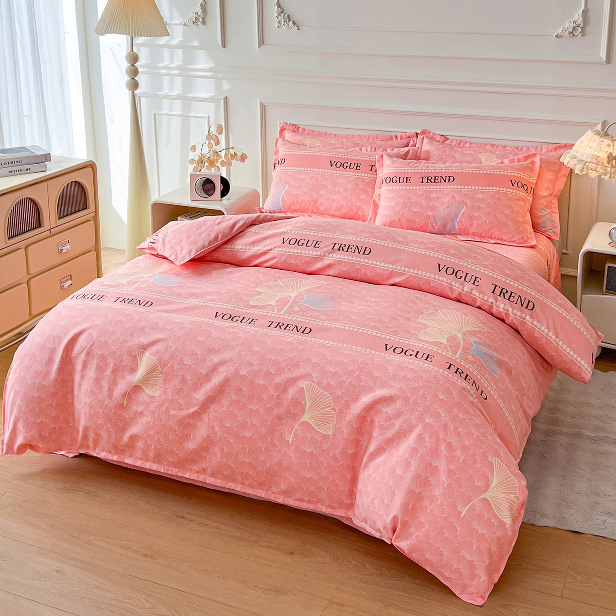 91家纺网 家纺一手货源 找家纺 爱一个家 2024新款植物羊绒单被套 金枝玉叶