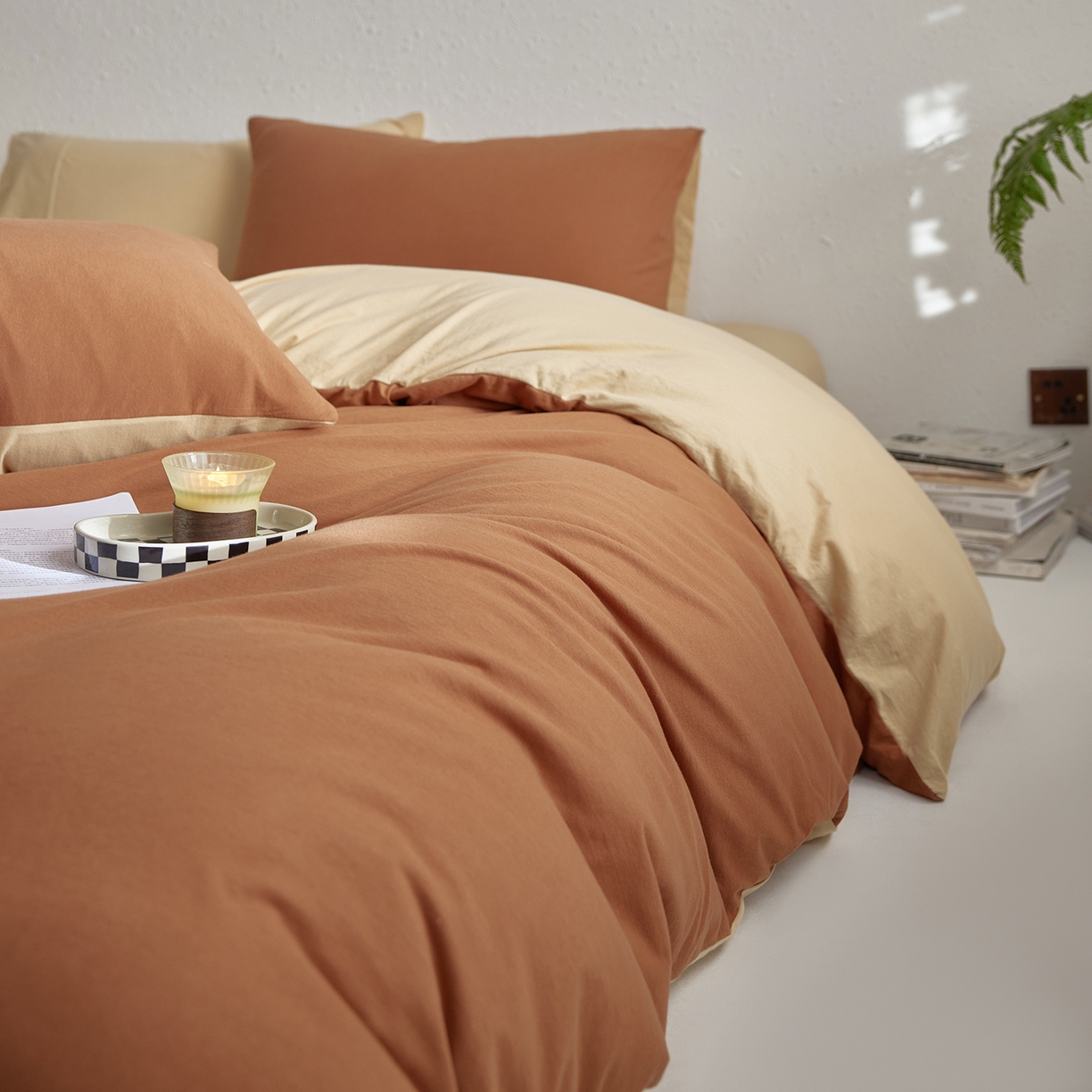 91家纺网 家纺一手货源 找家纺 风向标家纺 2025新款亲肤舒适赛络棉全棉纯棉针织棉（螺旋纱）四件套 玛奇奶茶