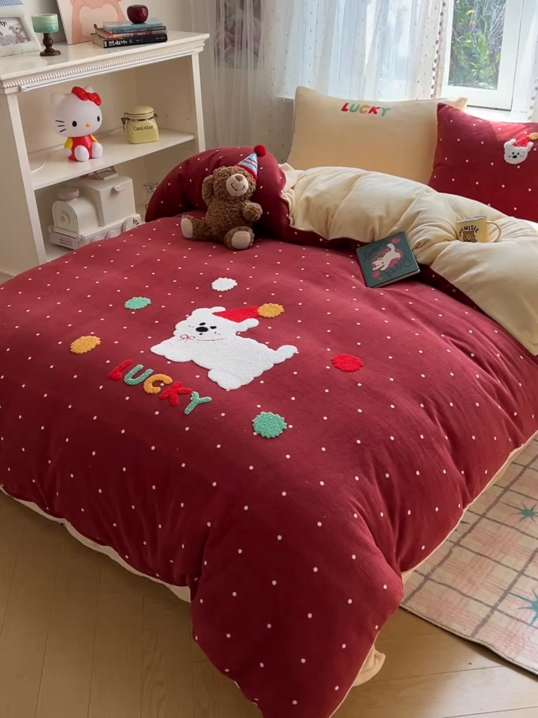 91家纺网 家纺一手货源 找家纺 （总）顾里家纺 2025秋冬新款童趣毛巾绣印花牛奶绒四件套