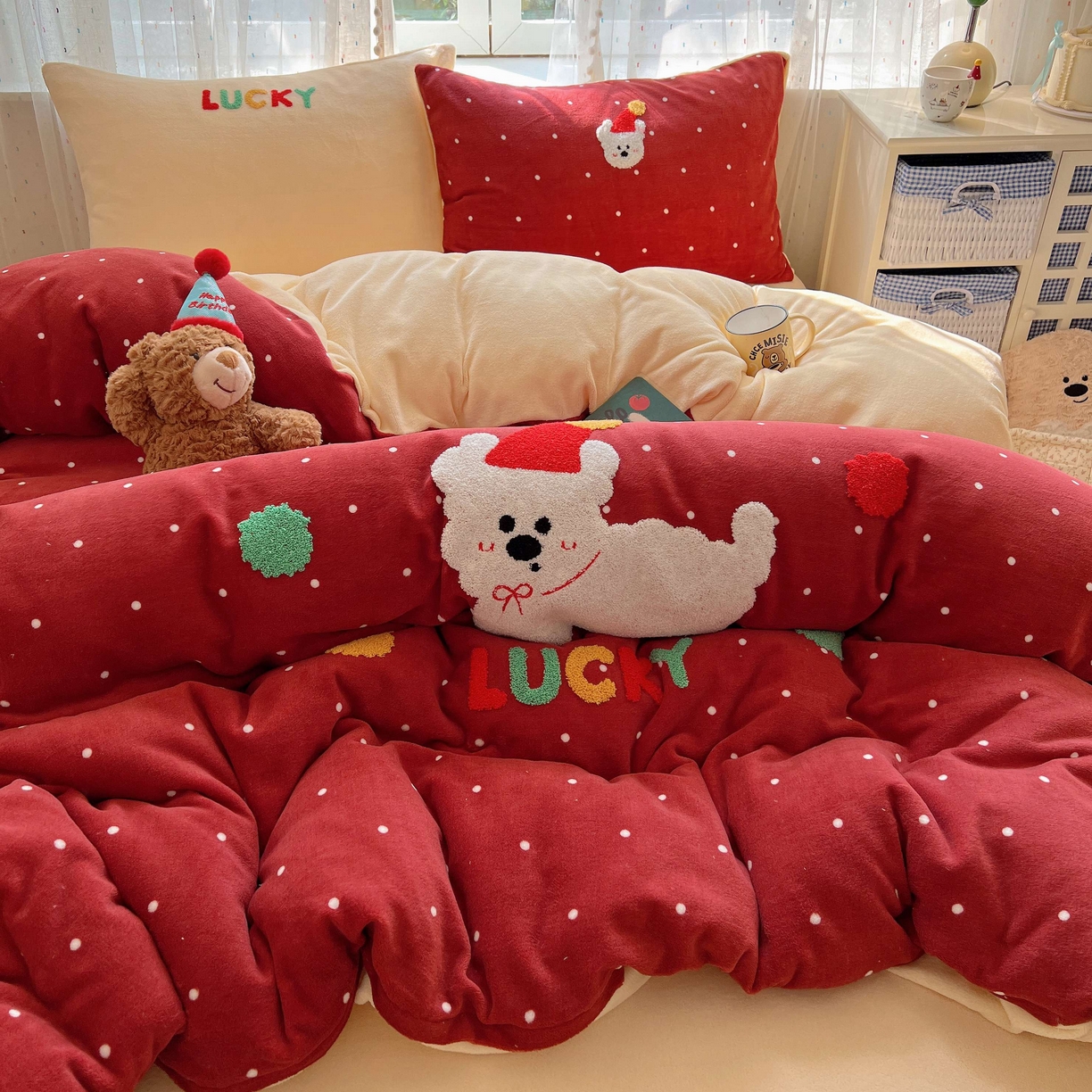 91家纺网 家纺一手货源 找家纺 顾里 2022新款13372全棉四件套-韩系全棉影棚图 枫叶情深