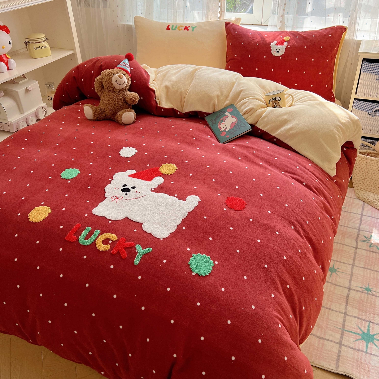 91家纺网 家纺一手货源 找家纺 （总）顾里家纺 2025秋冬新款童趣毛巾绣印花牛奶绒四件套