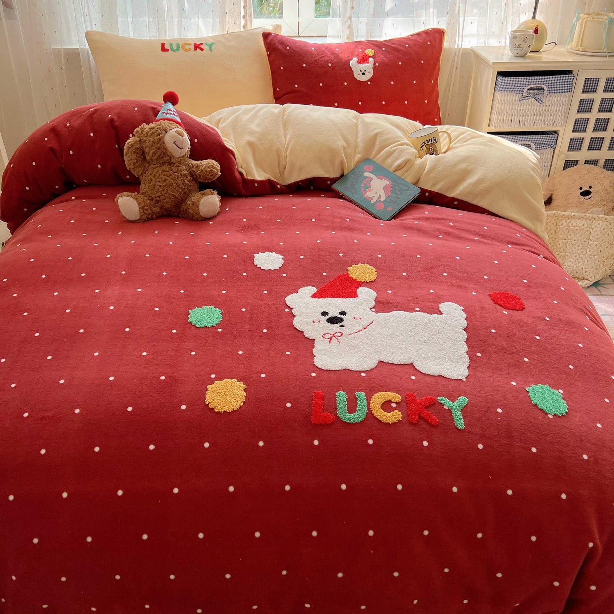 91家纺网 家纺一手货源 找家纺 （总）顾里家纺 2025秋冬新款童趣毛巾绣印花牛奶绒四件套