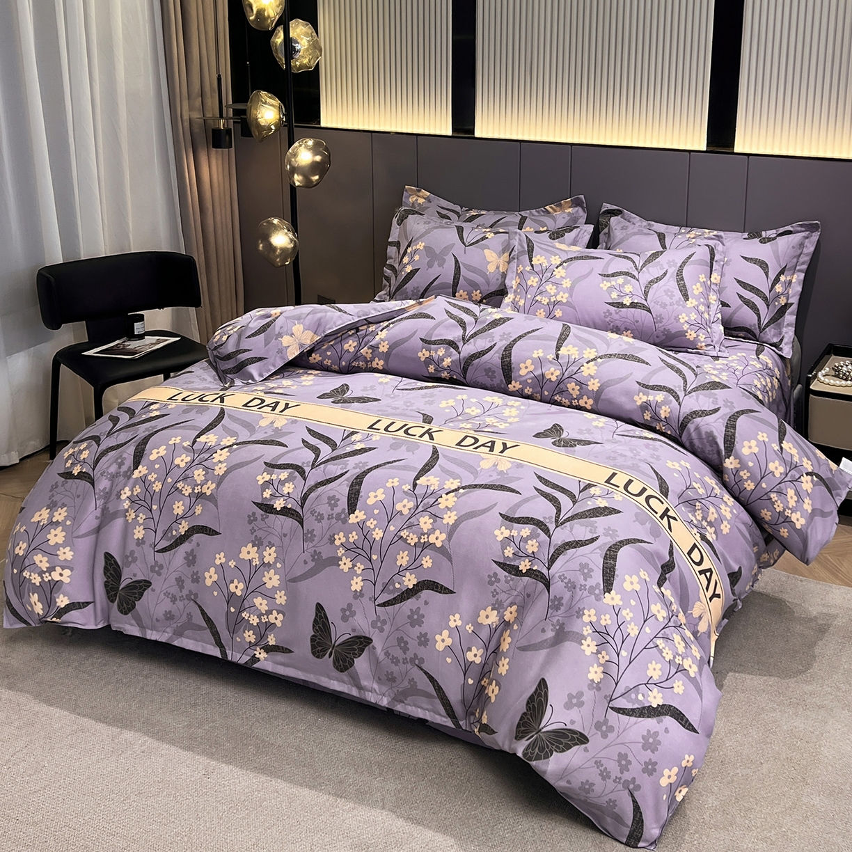 91家纺网 家纺一手货源 找家纺  爱一个家 2024新款植物羊绒单被套 幸运日 