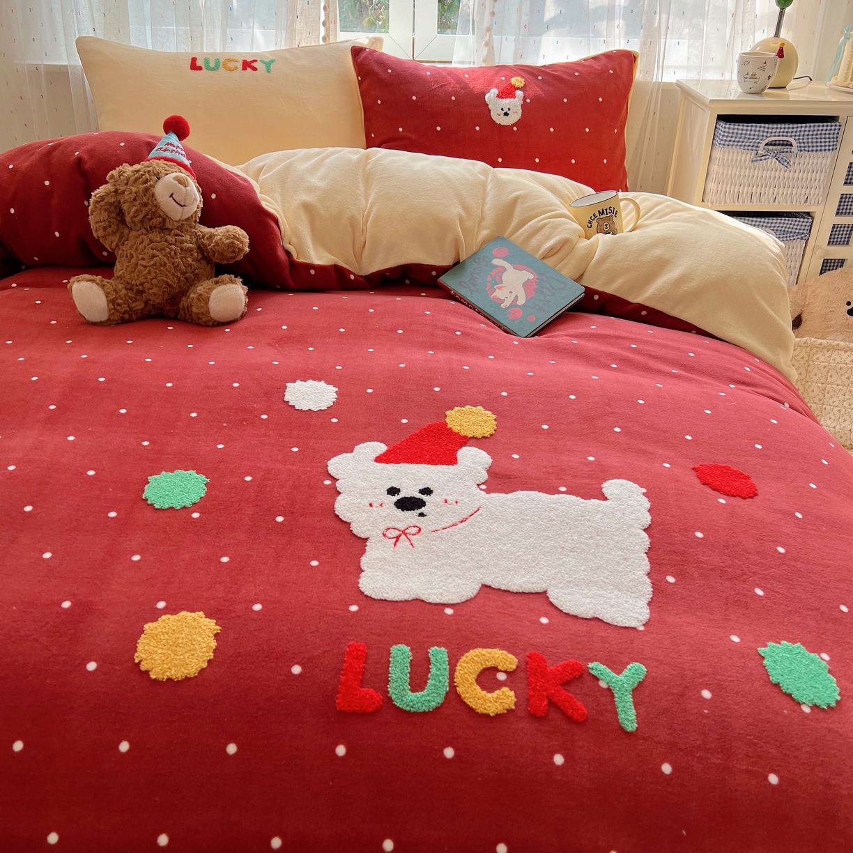 91家纺网 家纺一手货源 找家纺 （总）顾里家纺 2025秋冬新款童趣毛巾绣印花牛奶绒四件套