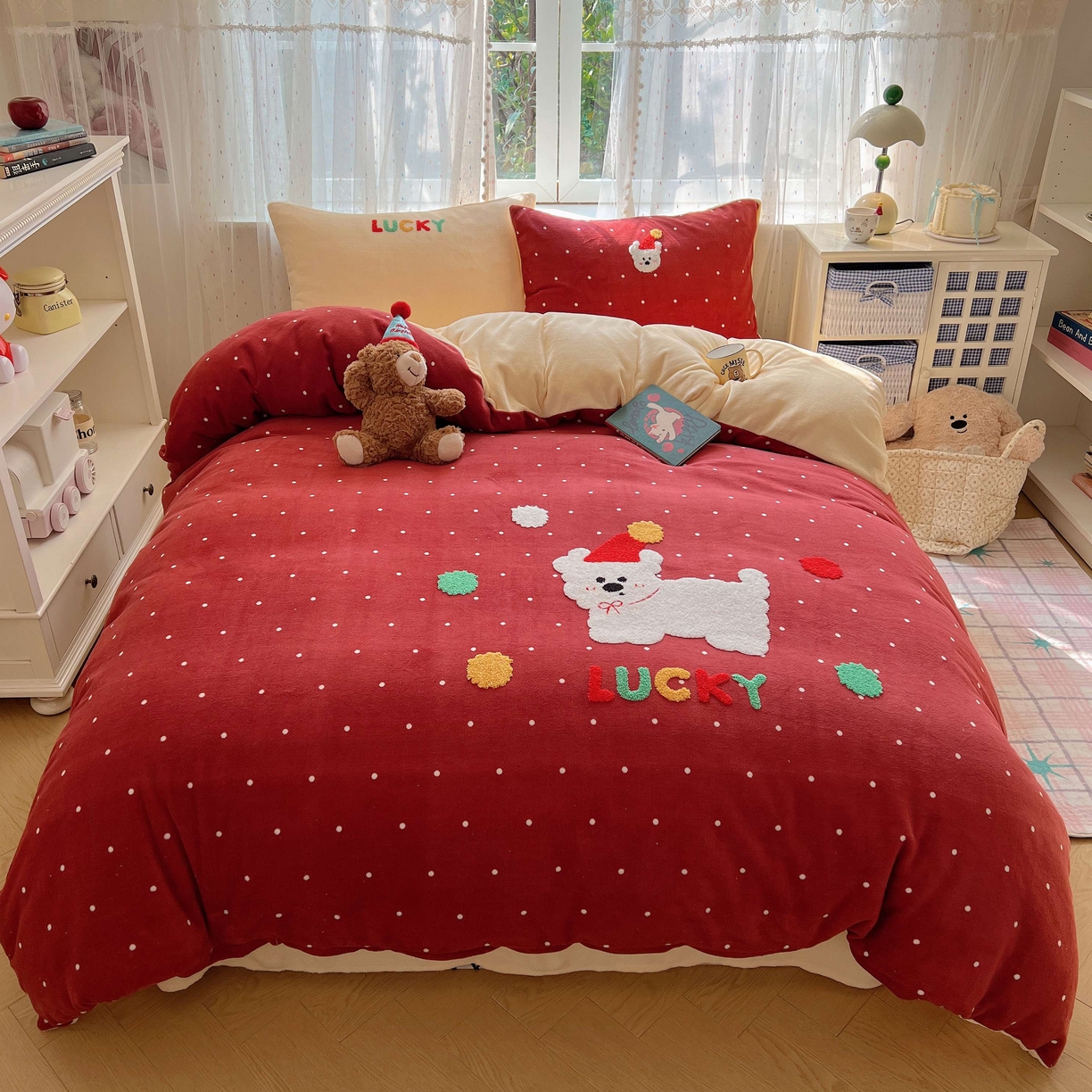 91家纺网 家纺一手货源 找家纺 （总）顾里家纺 2025秋冬新款童趣毛巾绣印花牛奶绒四件套