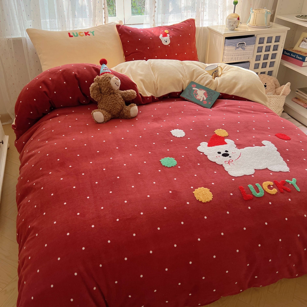 91家纺网 家纺一手货源 找家纺 （总）顾里家纺 2025秋冬新款童趣毛巾绣印花牛奶绒四件套