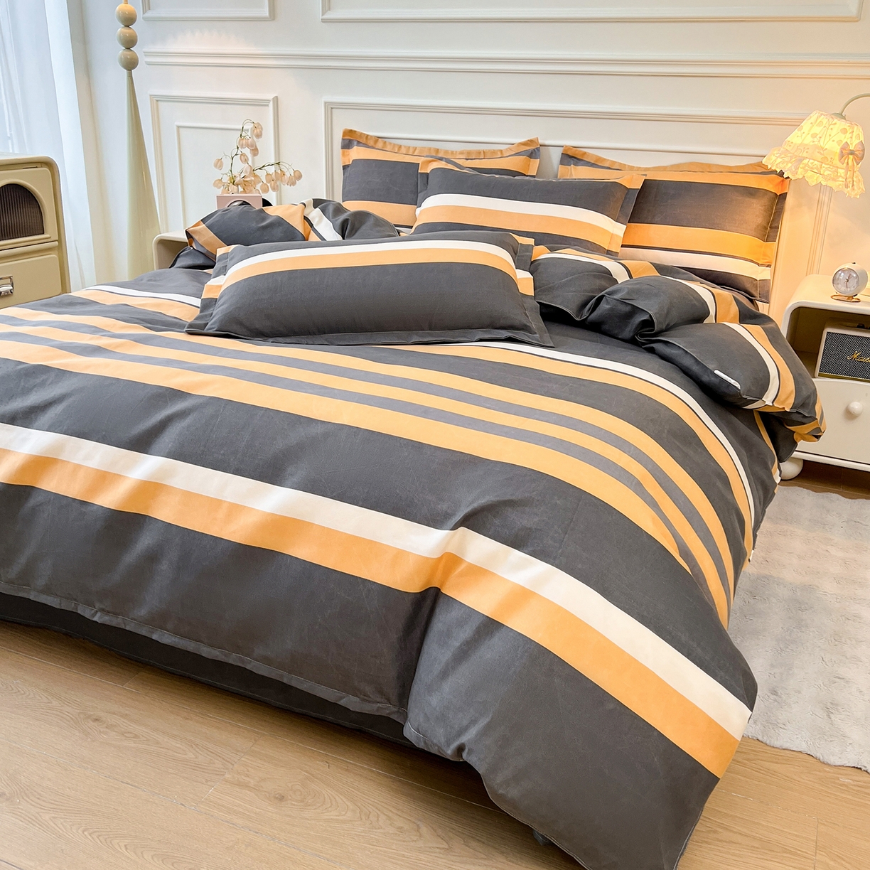 91家纺网 家纺一手货源 找家纺 爱一个家 2024新款植物羊绒单被套 致青春