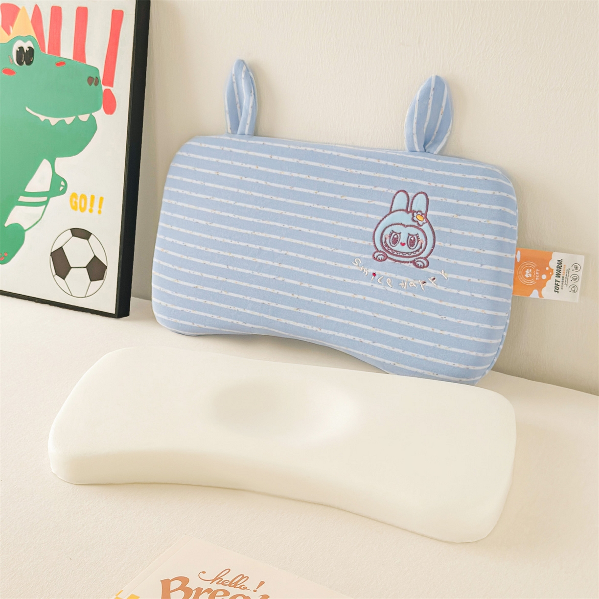 91家纺网 家纺一手货源 找家纺 （总）麦肯锡 2025新款卡通刺绣婴童记忆枕  枕头枕芯